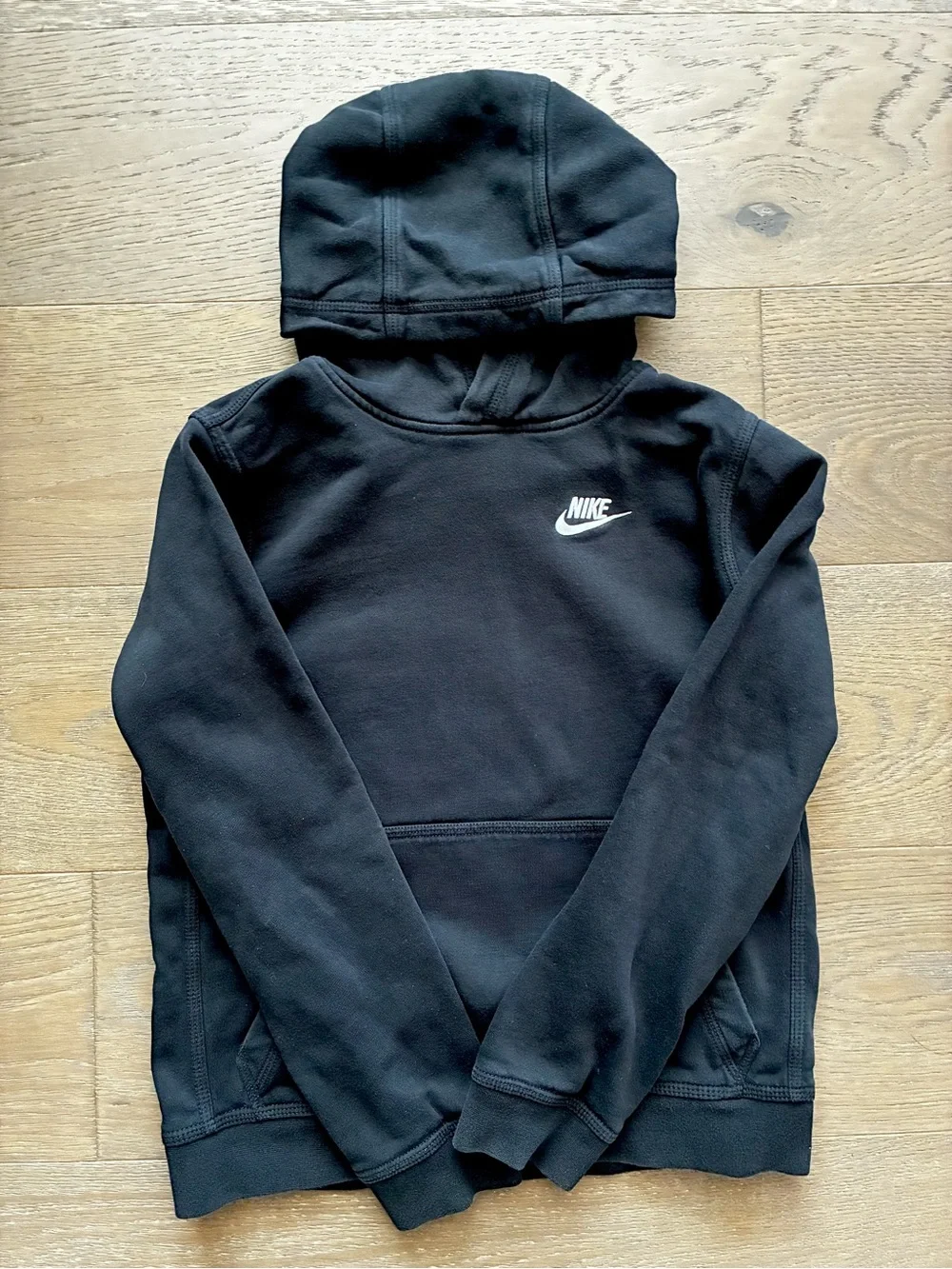 Nike Black Hoodie with White Swoosh Logo